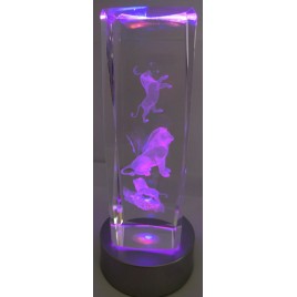 3D Laser Crystal Lions