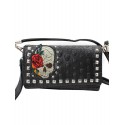 Embroidered Skull Wallet Clutch